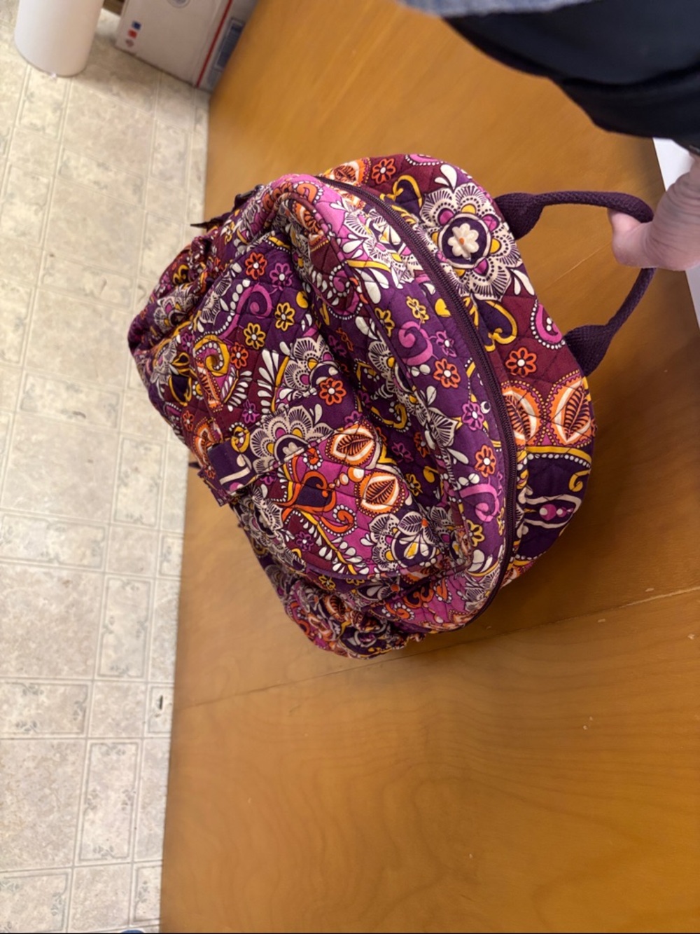 Vera Bradley Quilted Paisley Backpack — Purple, Pink & Orange